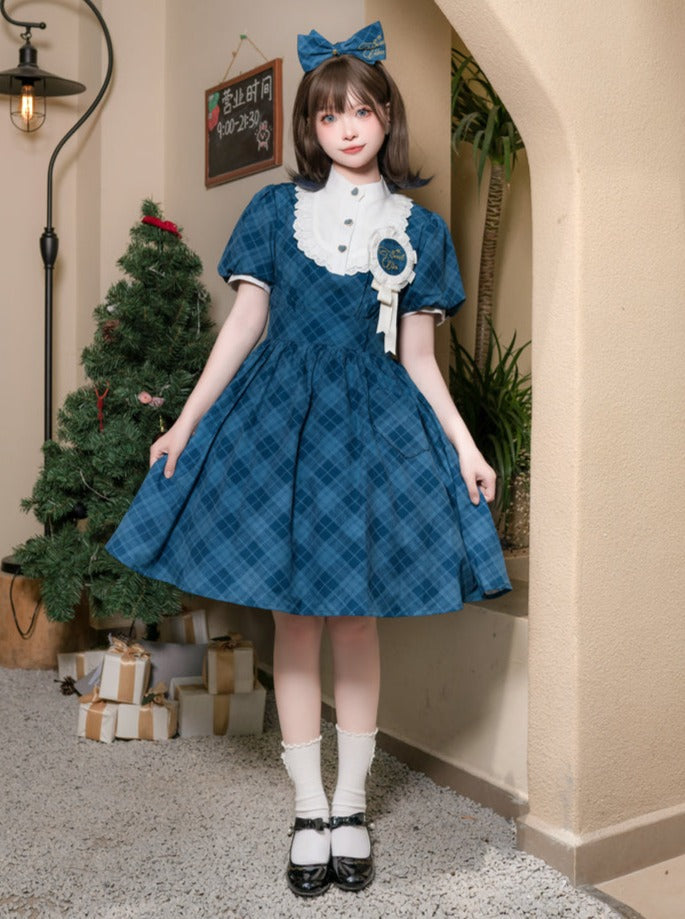 Retro Girl Plaid Lolita Dress