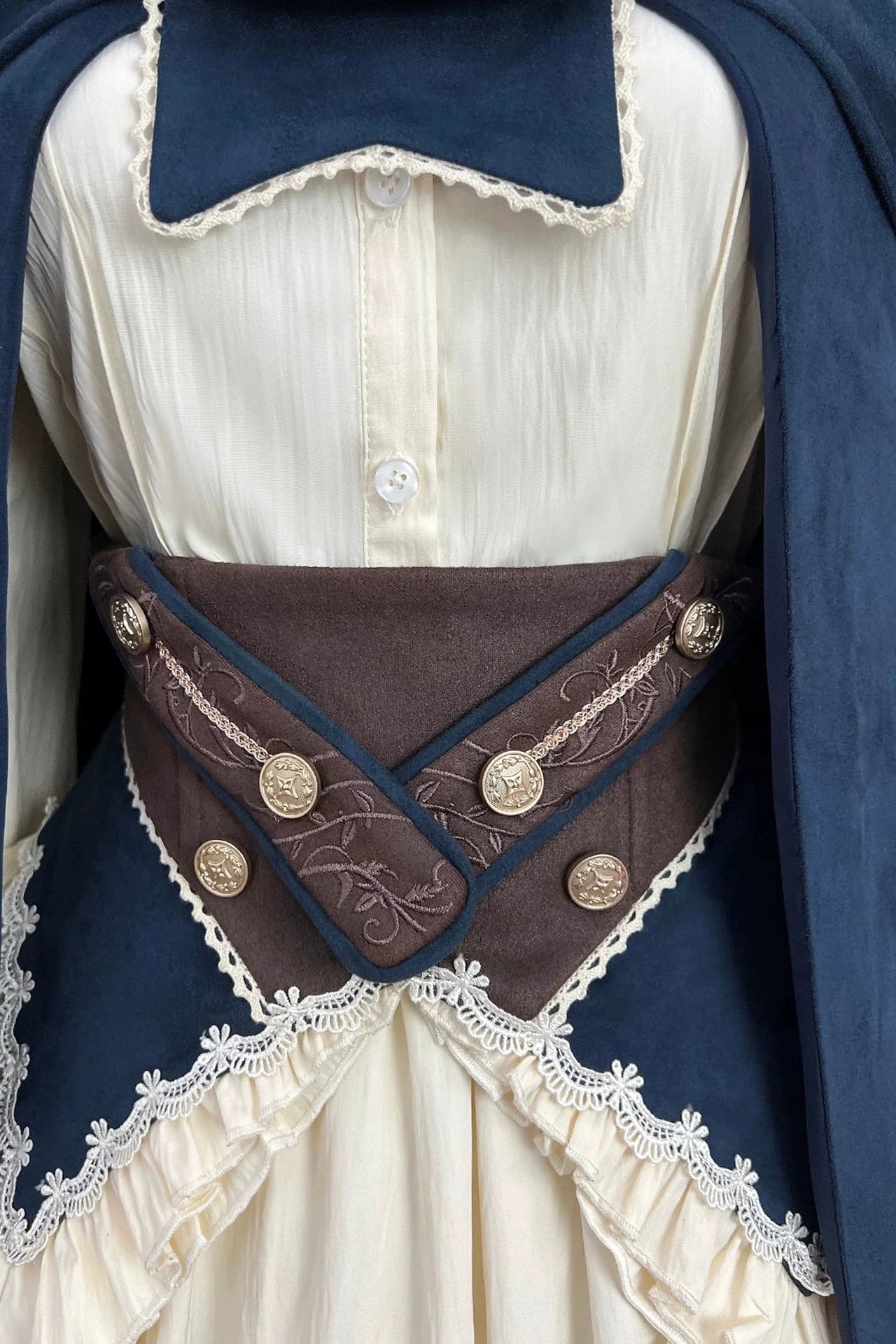 Girl Mid-century Shirt + Skirt + Belt + Cape