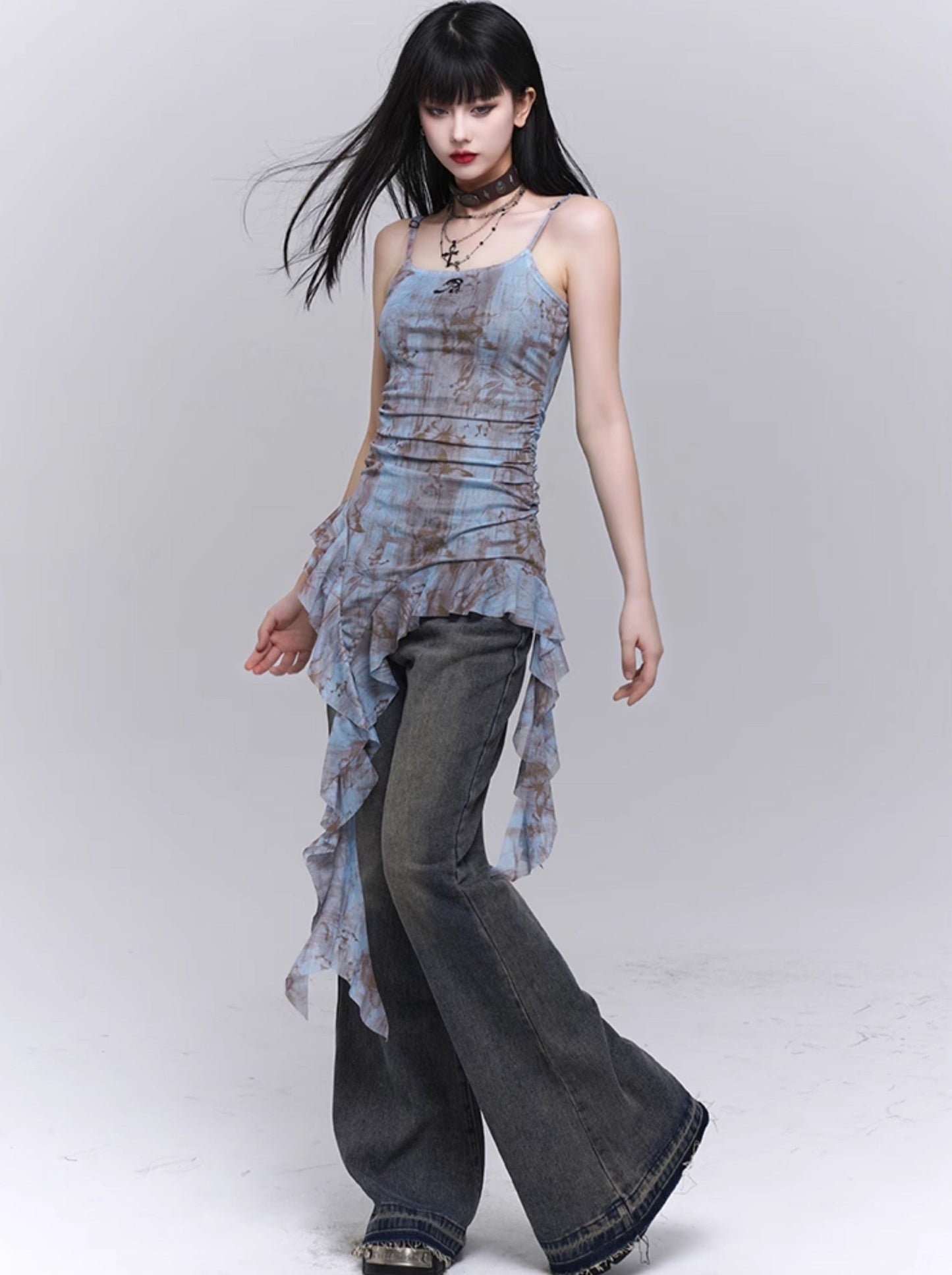 Dark Design Asymmetric Camisole