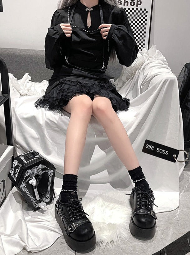 Round Toe Lolita Cool Punk Shoes