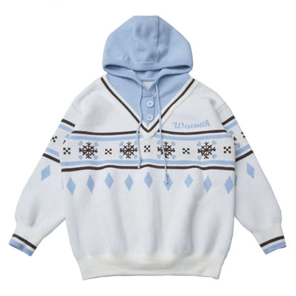 Fair Isle Hooded Top + Skirt + Tie