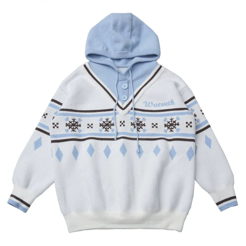 Fair Isle Hooded Top + Skirt + Tie
