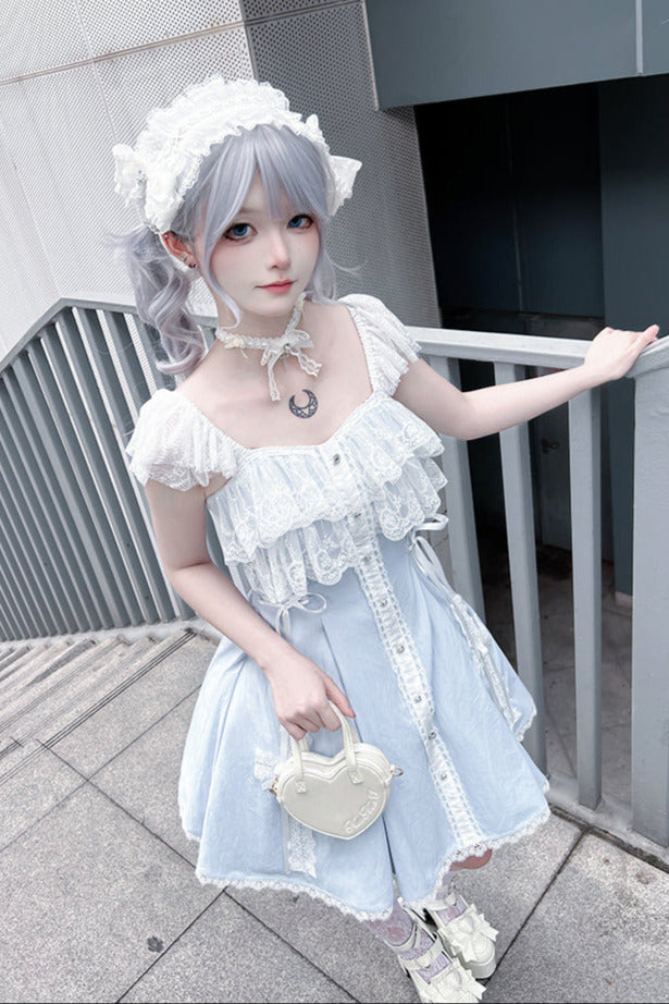 [reservations] Gothic Dark Mine Lace Flying Sleeve Dress + Choker
