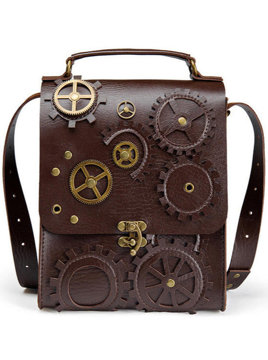 Steampunk Antique Leather Flap Bag