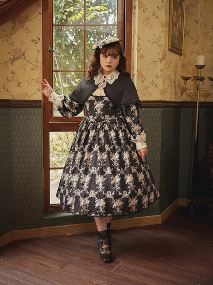 [pre-order] Antique Flower Wall Lolita Retro Cake Pendant Dress