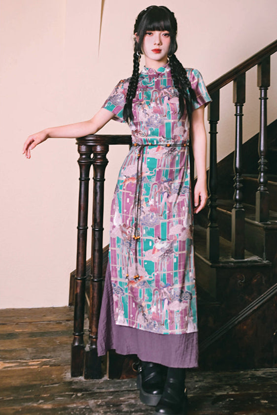 Phantom Chinese-style Fishtail Cheongsam Dress