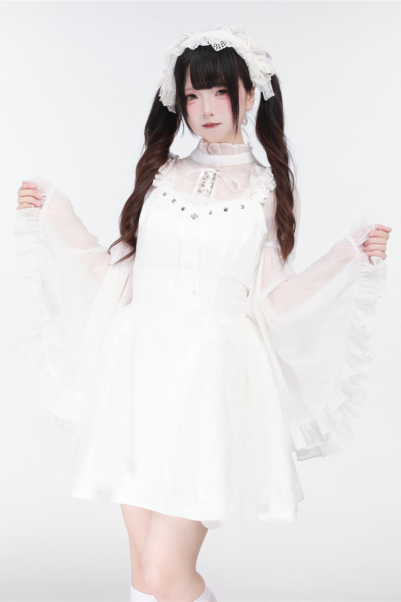 Jirai Bird Suspender Dress + Sheer Sleeve Top