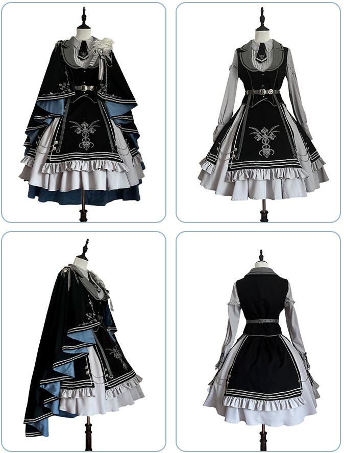 [reserved Product] Dark Knight Contract Blue Army Cloak Dress Suit