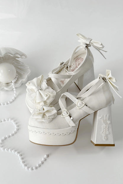 Sweet Ruffle Ribbon Lolita Shoes