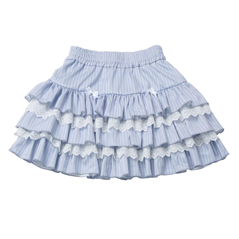 Smock Suspender + Doll Collar Top + Tiered Skirt