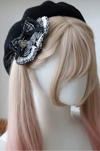 Dark Beret + Ribbon
