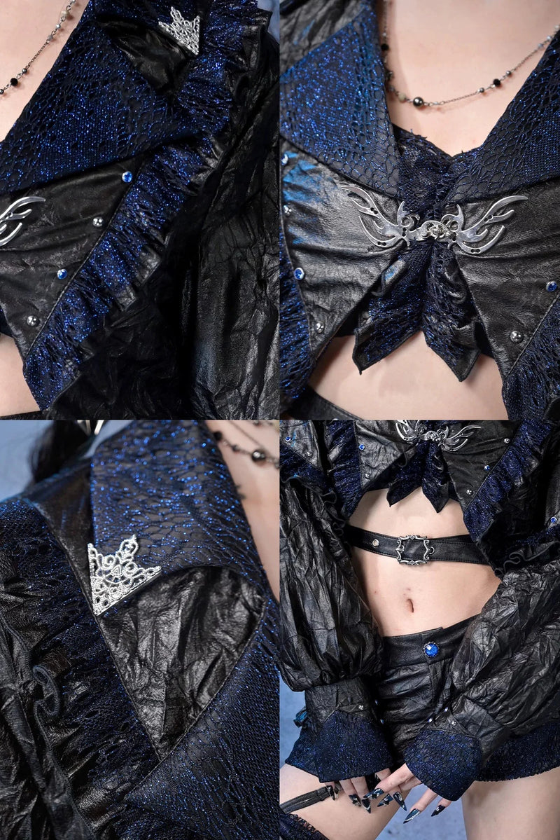 Dark Punk Lace Ruffle Jacket