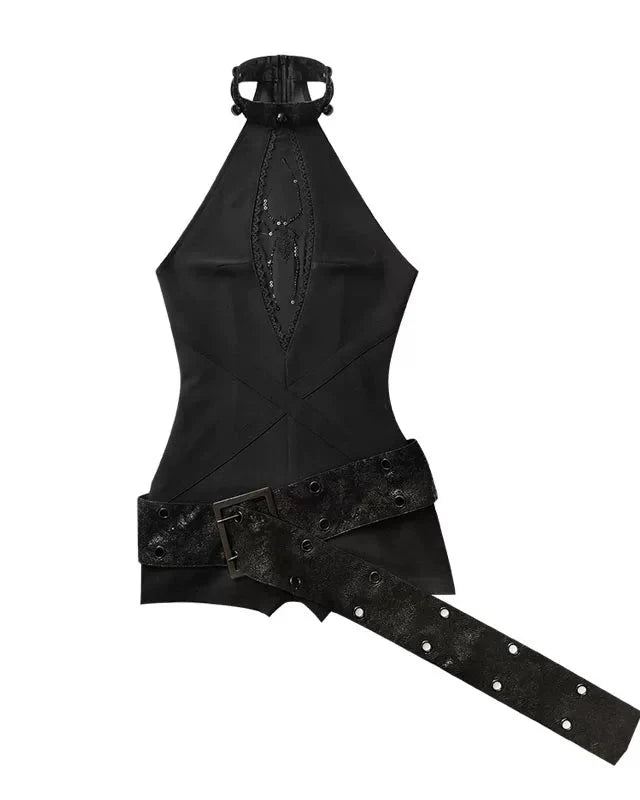Dark Mode Sleeveless Top + Inner + Belt