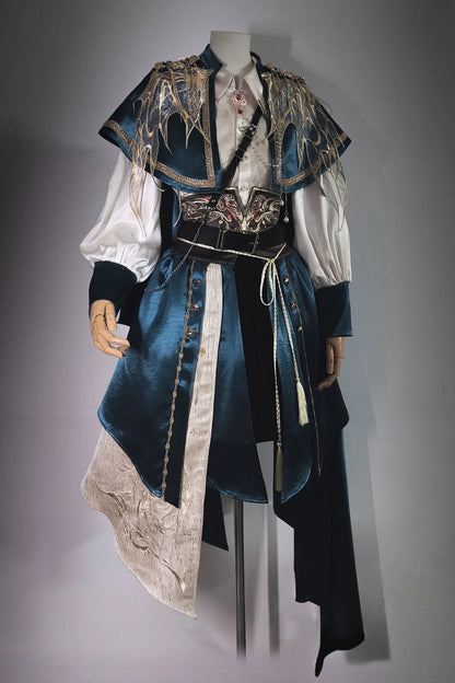 [pre-order] Dark Fantasy Embroidery Cape + Shirt + Corset Train + Pants/skirt Complete Set + Full Set