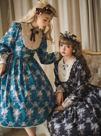 [pre-order] Antique Flower Wall Lolita Retro Cake Pendant Dress