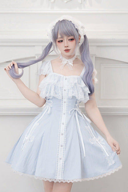 [reservations] Gothic Dark Mine Lace Flying Sleeve Dress + Choker