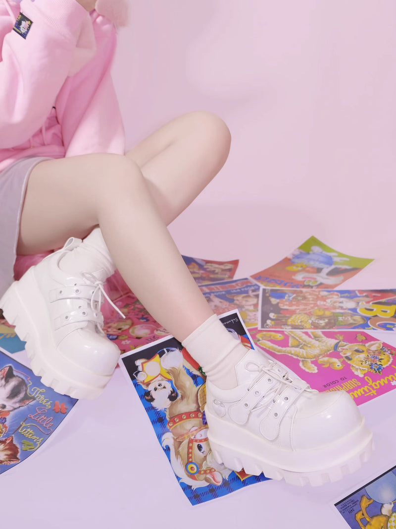 Punk Love Cross Macaron Subculture Platform Shoes