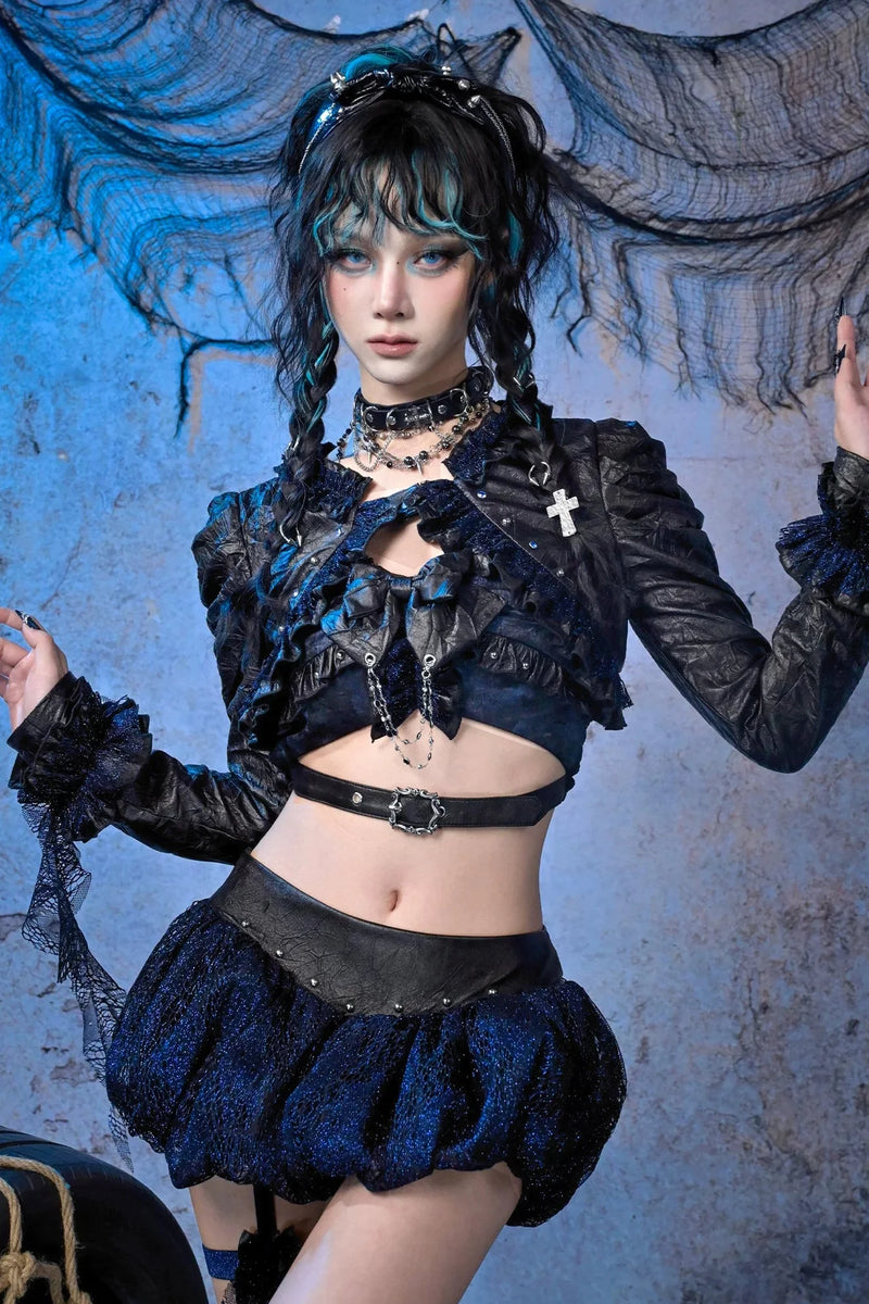 Shiny Punk Cropped Top