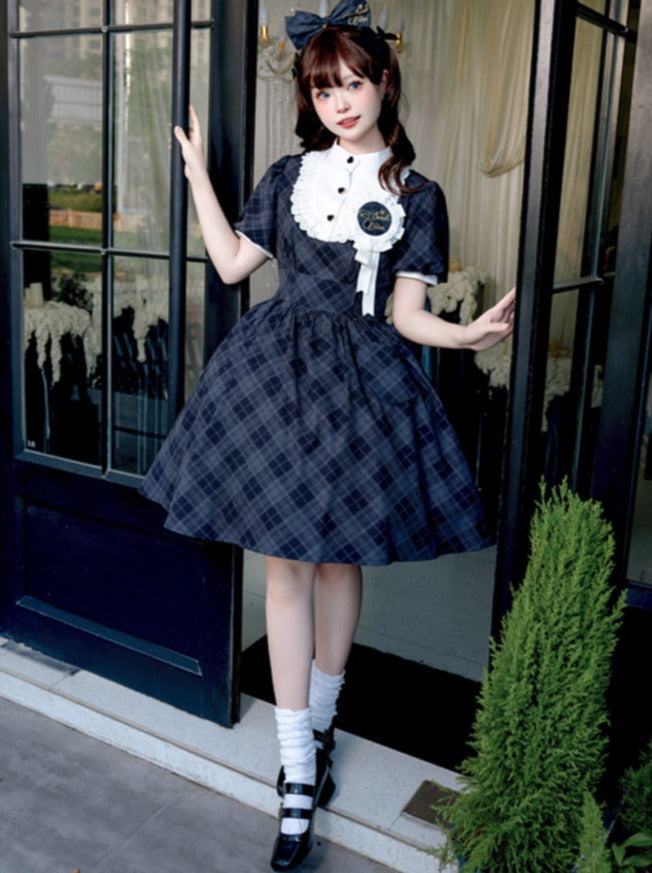 Retro Girl Plaid Lolita Dress