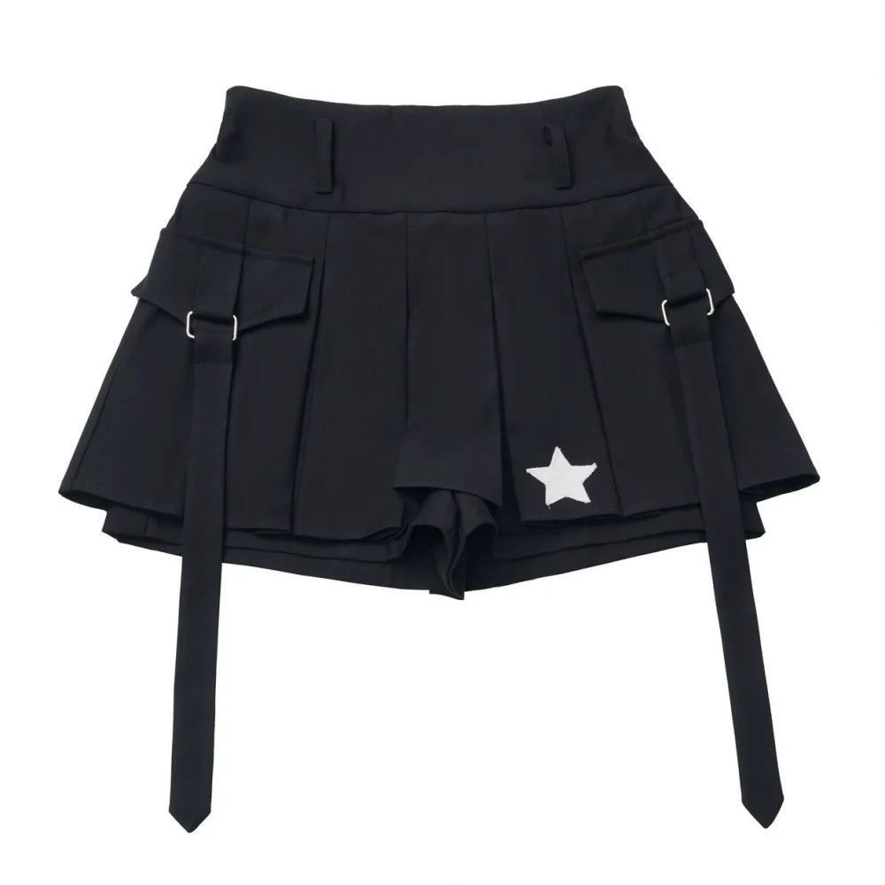 Biker Jacket + Shirt With Tie + Skirt + Belt