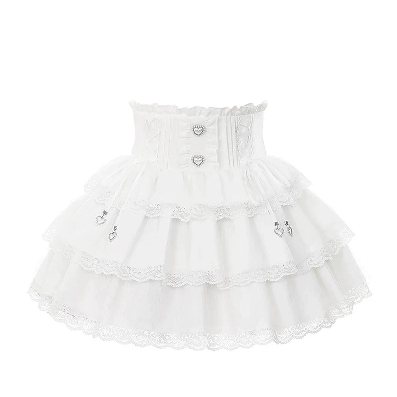 Sweet Girly Lace Blouse + Corset Skirt