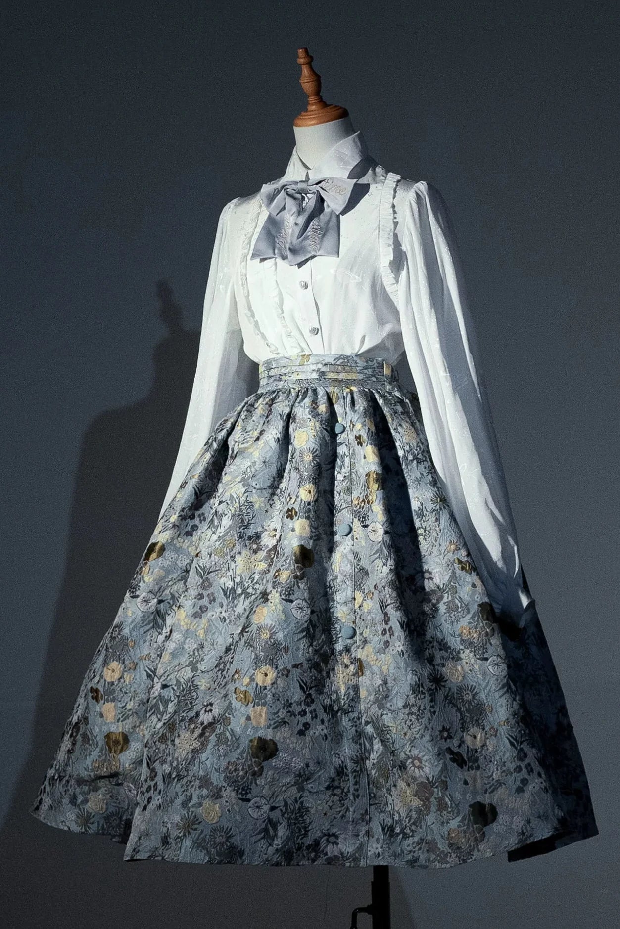 Golden Flower Design Dress + Skirt + Coat + Vest