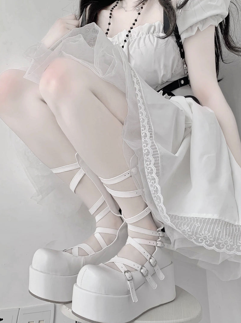 Roman Strap Punk Subculture Y2k Platform Shoes