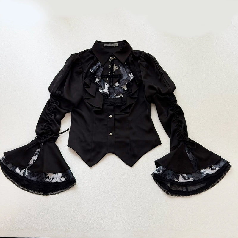 [pre-order Deadline: May 13] Bone Iris Gothic Black Ruffle Shirt + Corset Skirt + Accessories