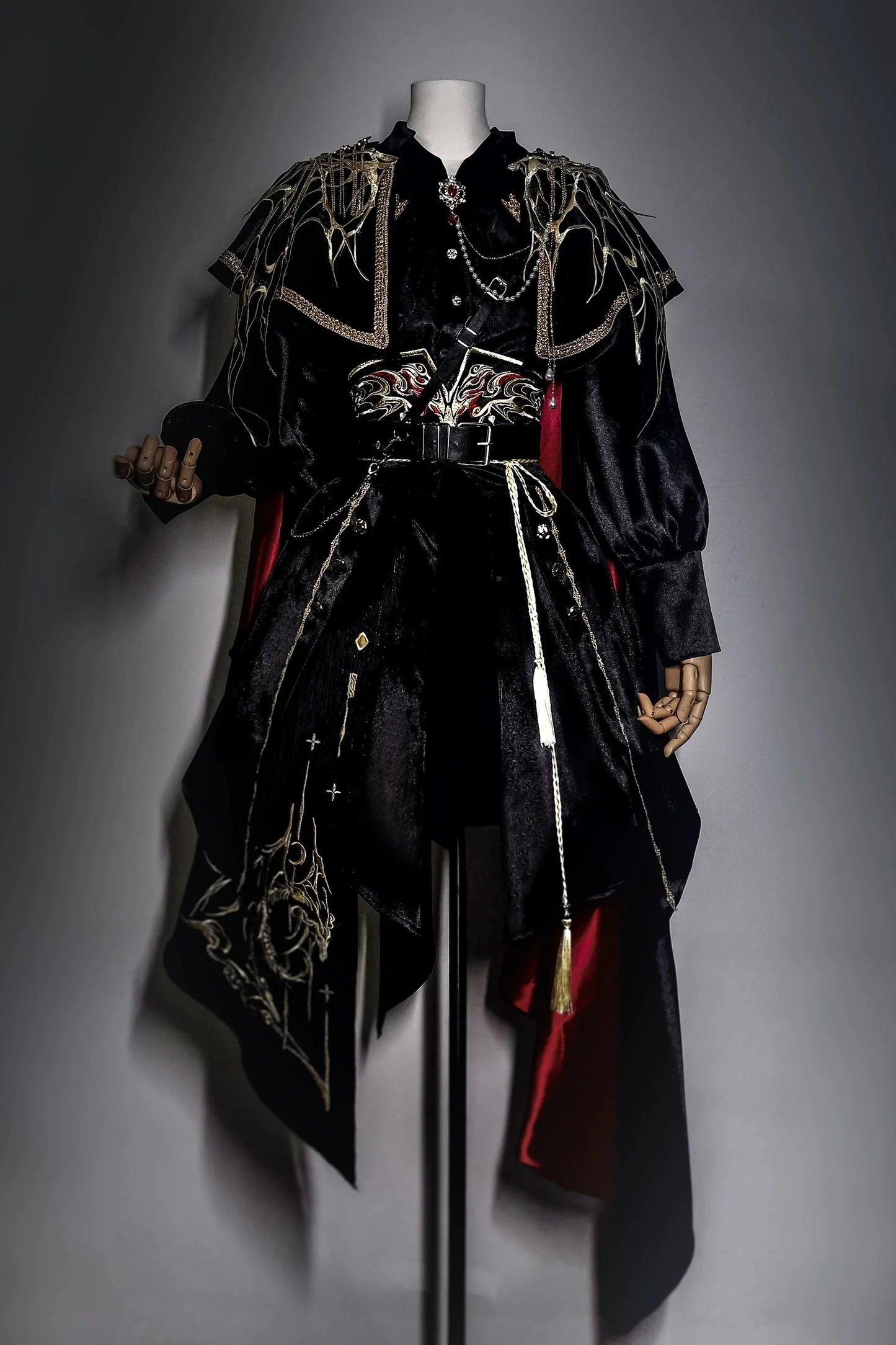 [pre-order] Dark Fantasy Embroidery Cape + Shirt + Corset Train + Pants/skirt Complete Set + Full Set