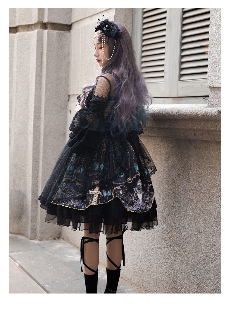 [pre-order] Love Lolita Skirt Original Underworld Dark Gothic Retro Lolita