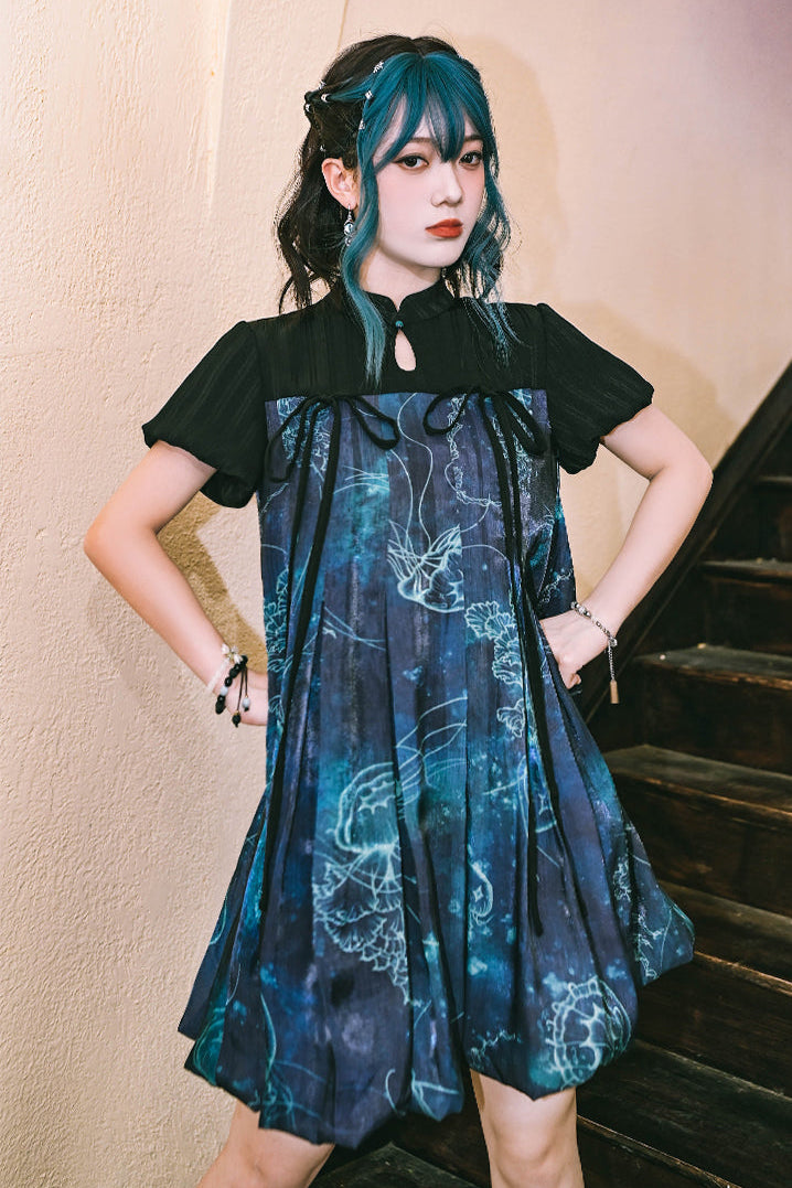 Jellyfish Print Bud Dress