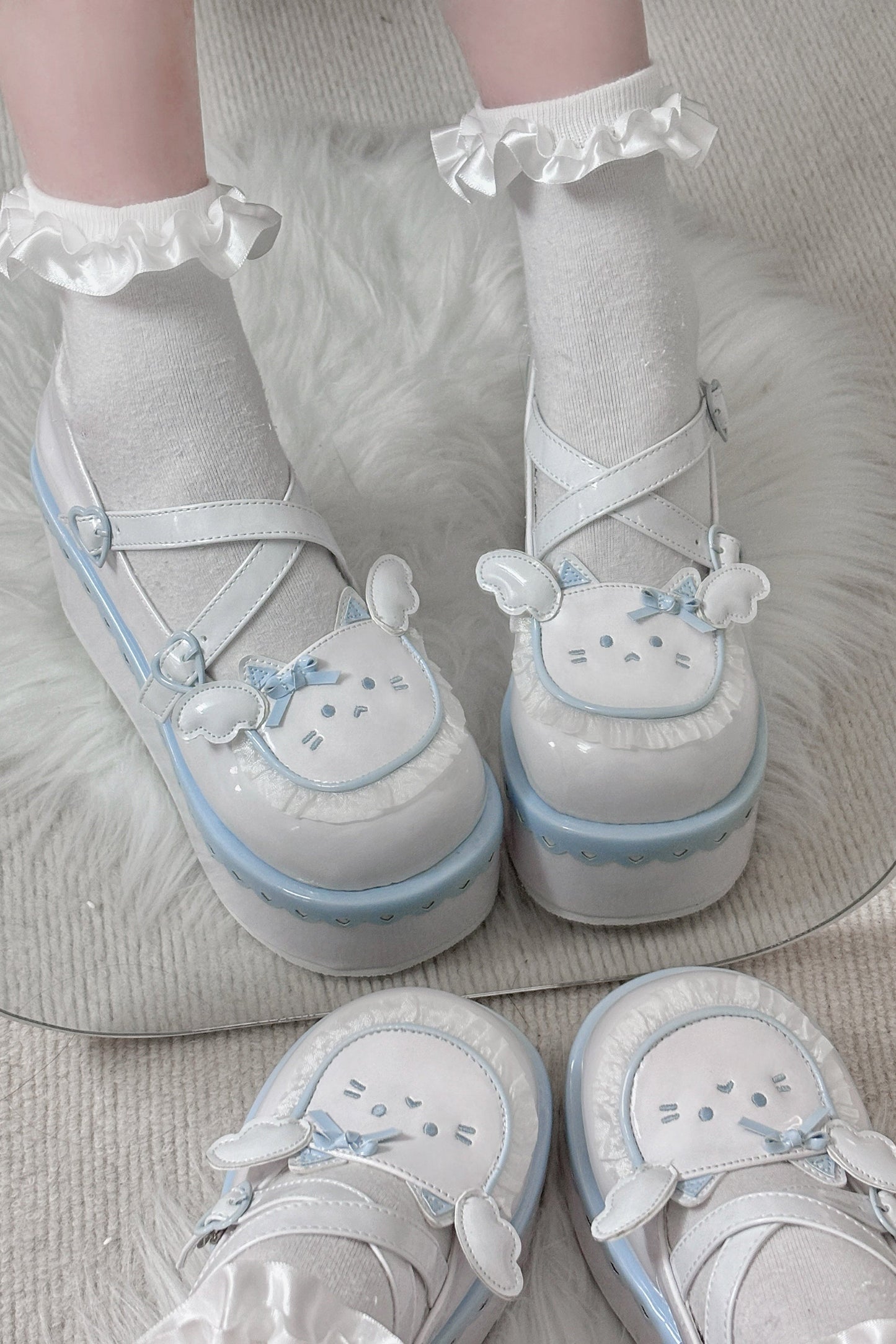 Meow Fray Animal Platform Shoes