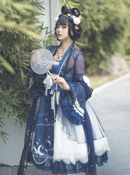 Lolita Night Crescent Moon Suspender Dress Set