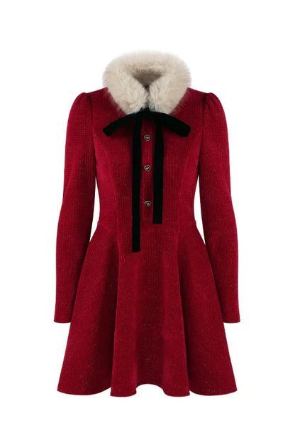 Sweet Fur A-line Dress