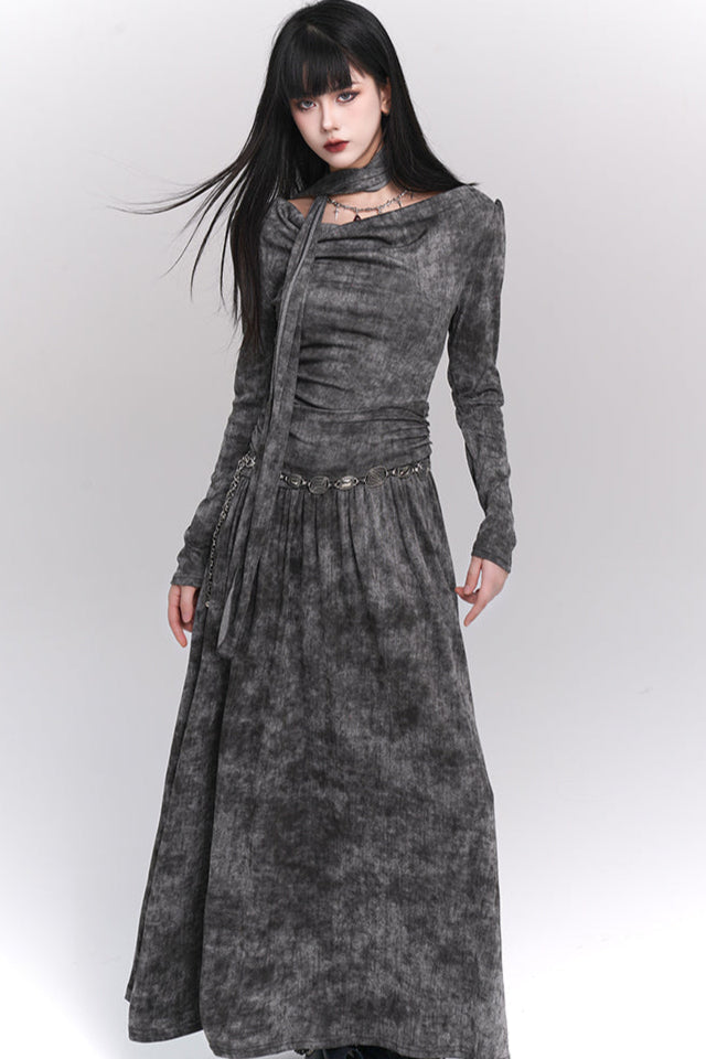 Mode Girl Dark Grey Long Dress