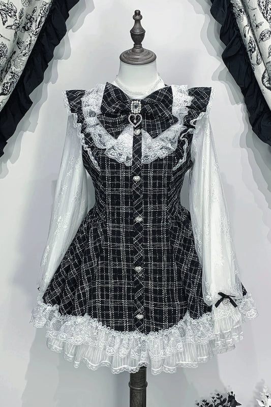 Lace Plaid Dress + Pants