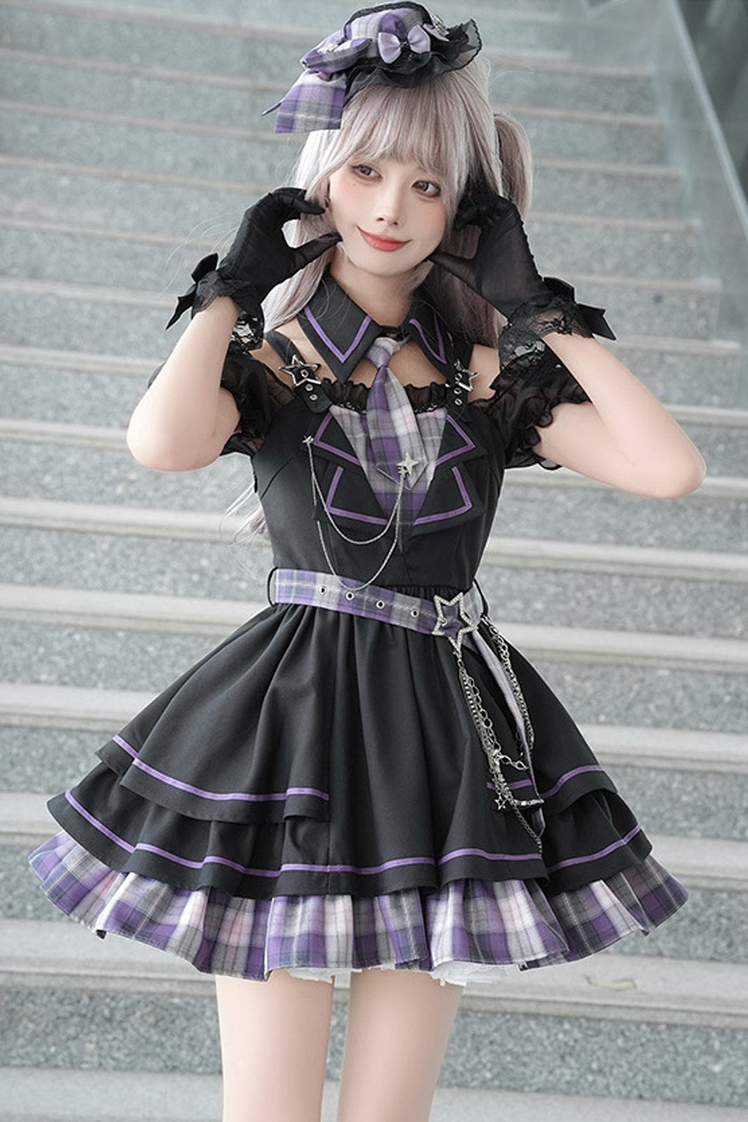 Dark Idol Plaid Lolita Dress + Leg Warmers