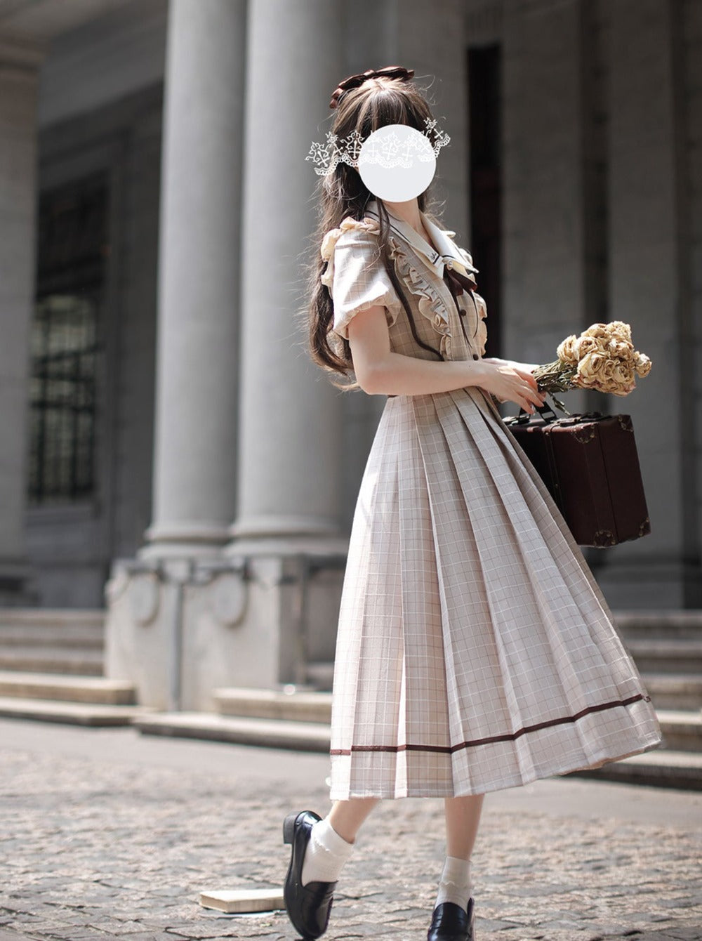 [pre-order] Ruffled Plaid Retro Dress