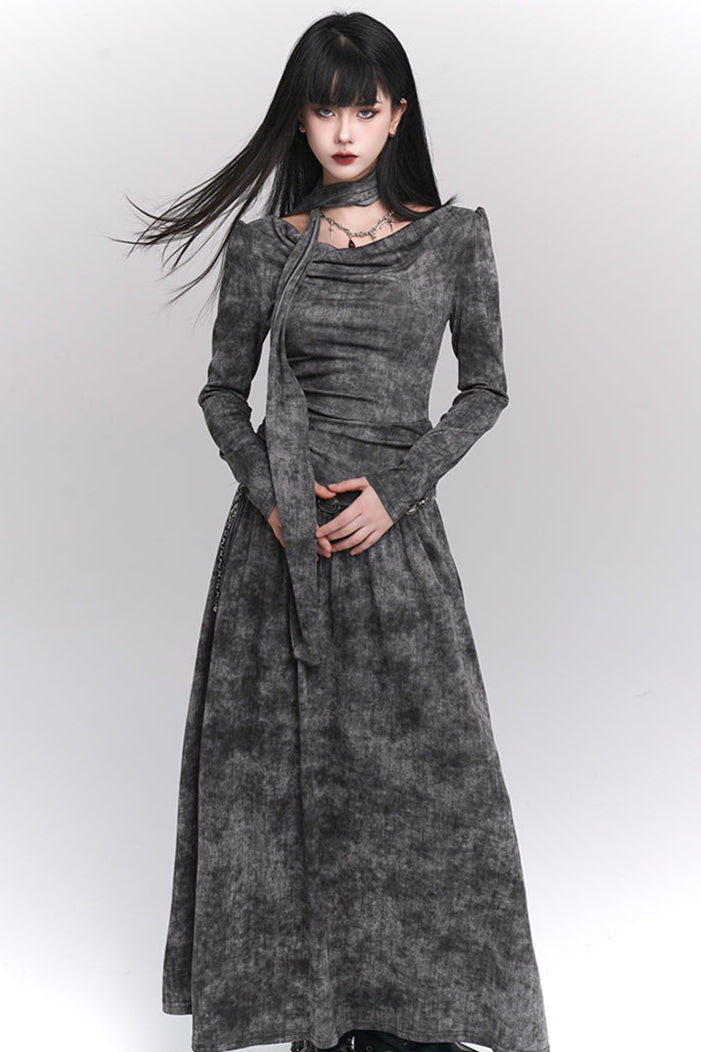 Mode Girl Dark Grey Long Dress