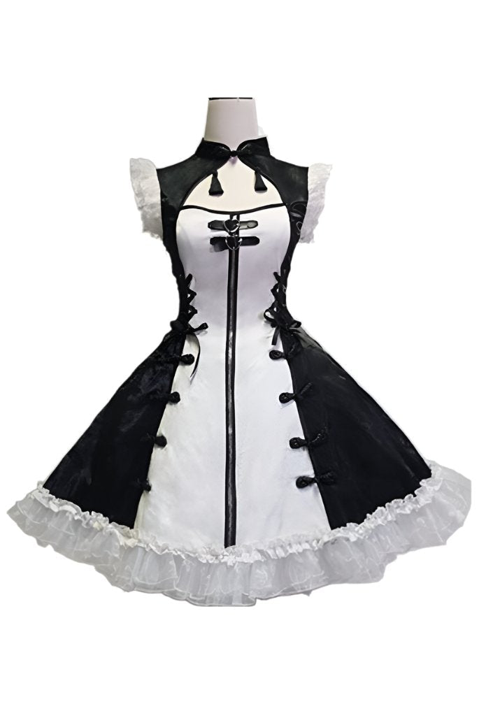 Dark Punk Black White Chinese-style Dress Suit