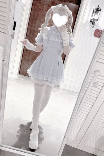 [pre-order] Angel Gray Blue Plaid Dress