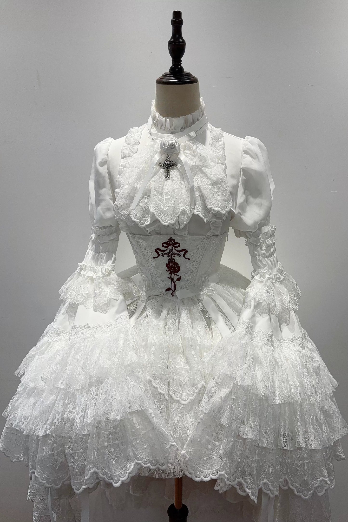 [pre-order Deadline: March 18] Dark Gothic Lolita Skirt + Shirt + Headband + Hat + Sleeve