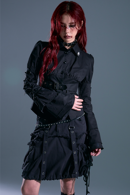 Gothic Lace Up Blouse