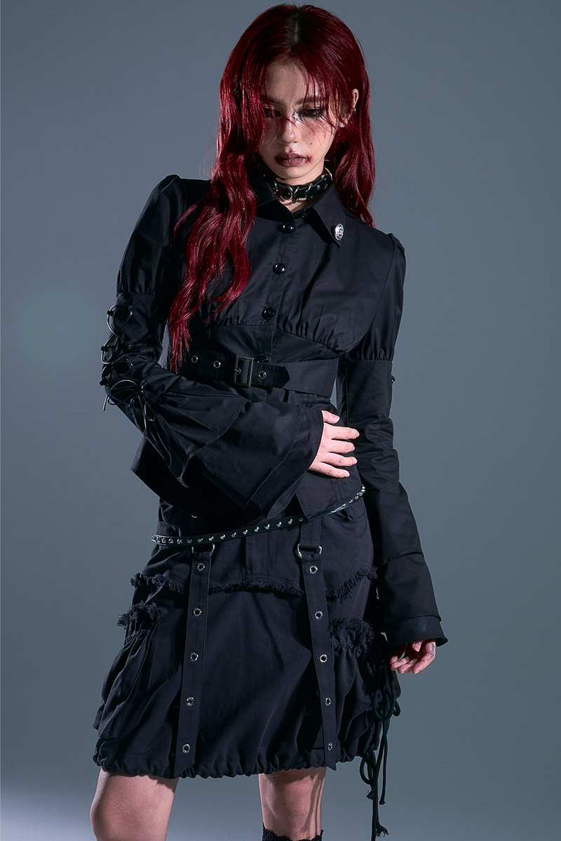 Gothic Lace Up Blouse