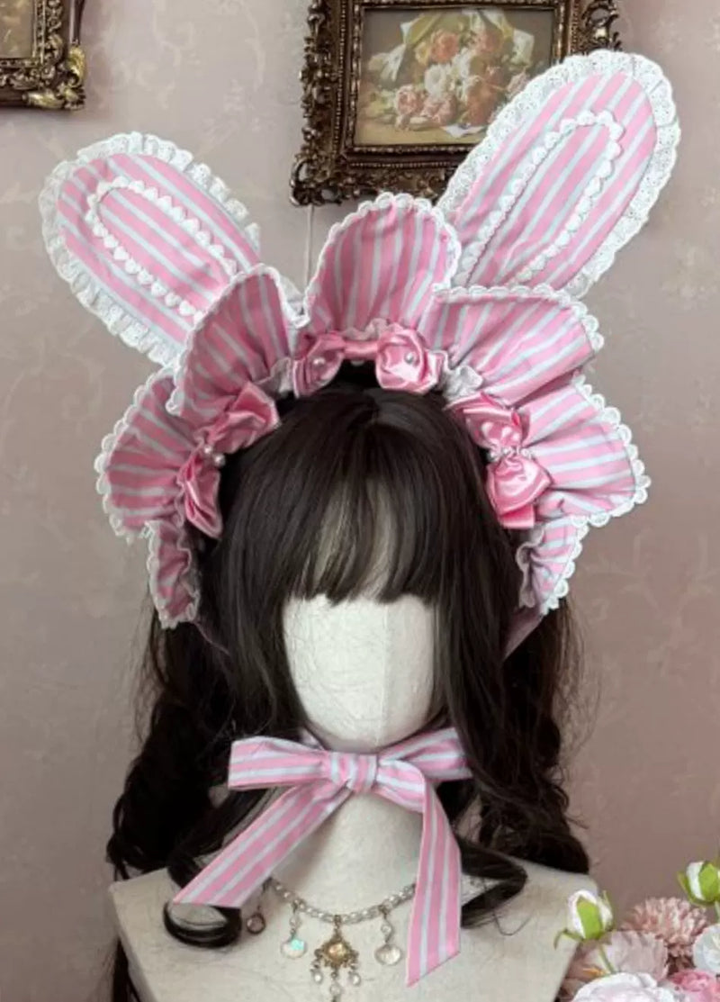 [pre-order Deadline: April 29] Strawberry Rabbit Ear Ribbon Shirt + Ruffled Shoulder Lace Ribbon Jk School Uniform Dress + Full Set/complete Set