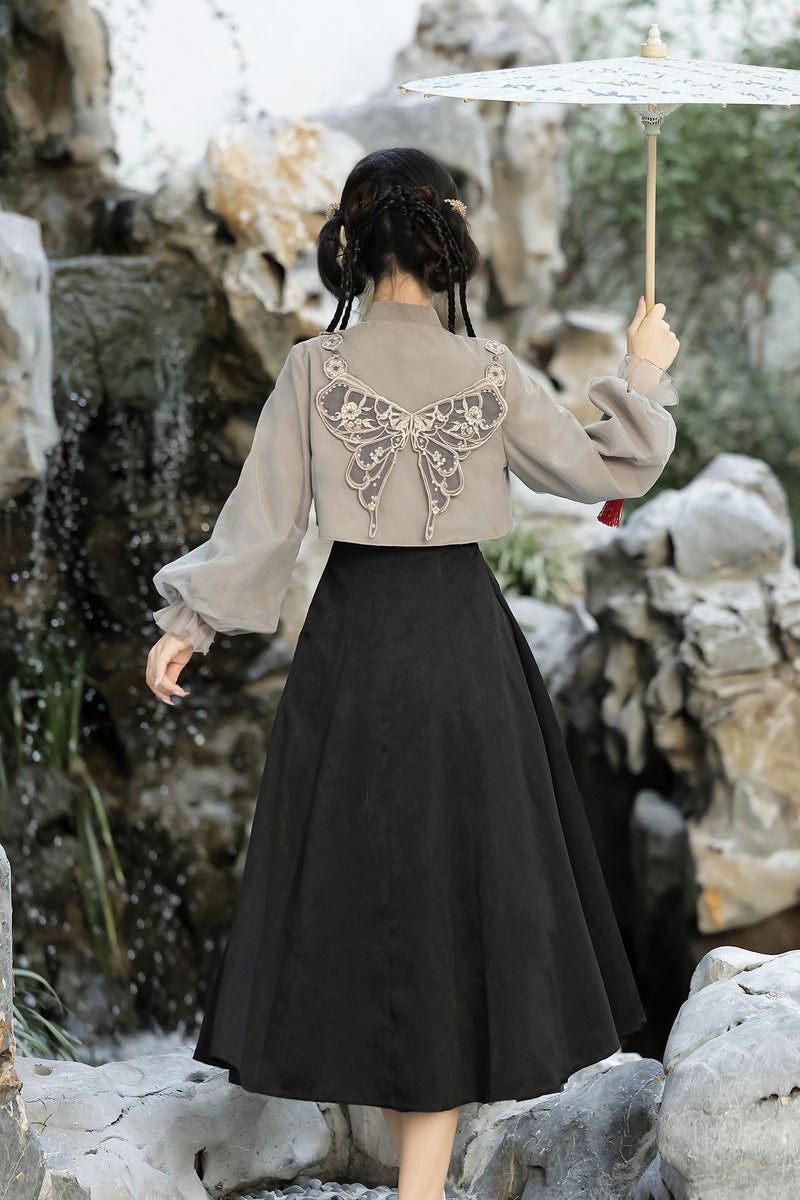 Butterfly Ember Hanfu Dress Set