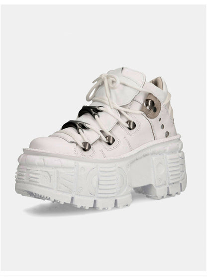 Retro Street Dark Punk Style Tank Sole High-cut Shoes