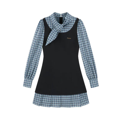 Plaid Patchwork Dress