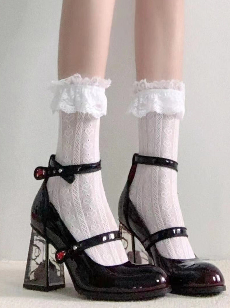 Dark Rose Black Heel