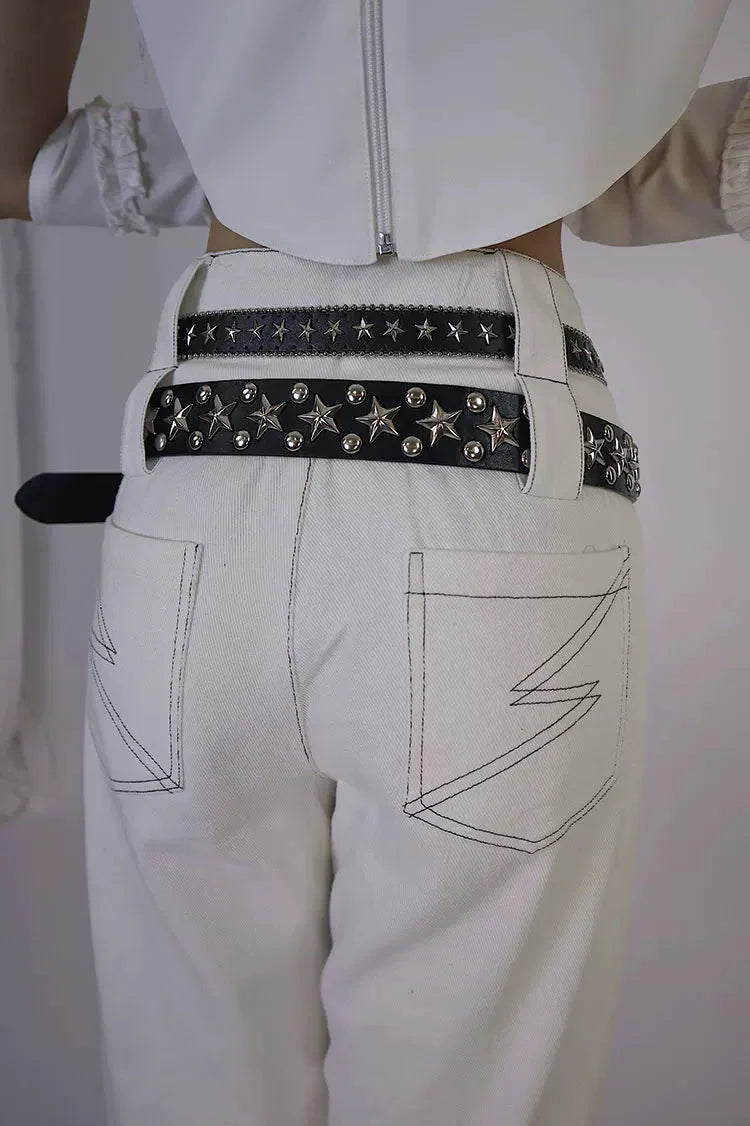 Double Waistband High Street Pants + Belt